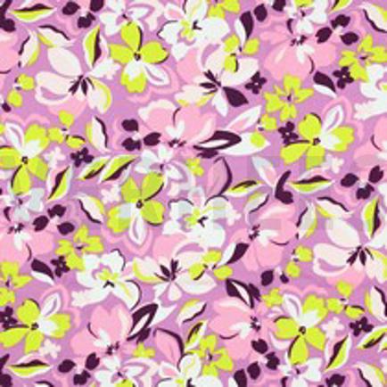 FRENCH TERRY FLOWERS PINK (thumbnail)