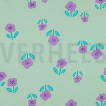 FRENCH TERRY BLOEMEN MINT (thumbnail)