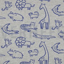 SWEAT MELANGE SAFARI TIERE HELLGRAU MELIERT (thumbnail)