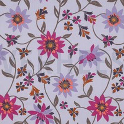 COTON VOILE FLEURS LAVANDE (thumbnail)