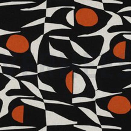 LEINEN VISKOSE ABSTRACT COGNAC (thumbnail)