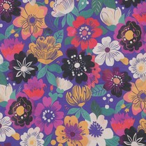 KATOEN VOILE DIGITAAL BLOEMEN KOBALTBLAUW (thumbnail)