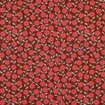 POPELINE DE COTON FLEURS & CARREAUX CARAMEL (thumbnail)