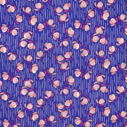 VISCOSE RADIANCE FOLIE FLEURS BLEU COBALT (thumbnail)