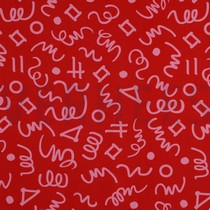 BAUMWOLLE POPELINE GEOMETRISCH ROT/ROSA (thumbnail)