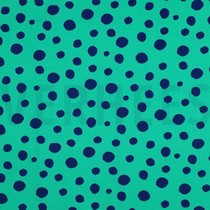 BAUMWOLLE POPELINE GEOMETRISCH MARINEBLAU/PETROL (thumbnail)