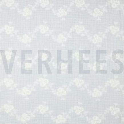 MUSSELIN STICKEREI BLUMEN WEISS (thumbnail)