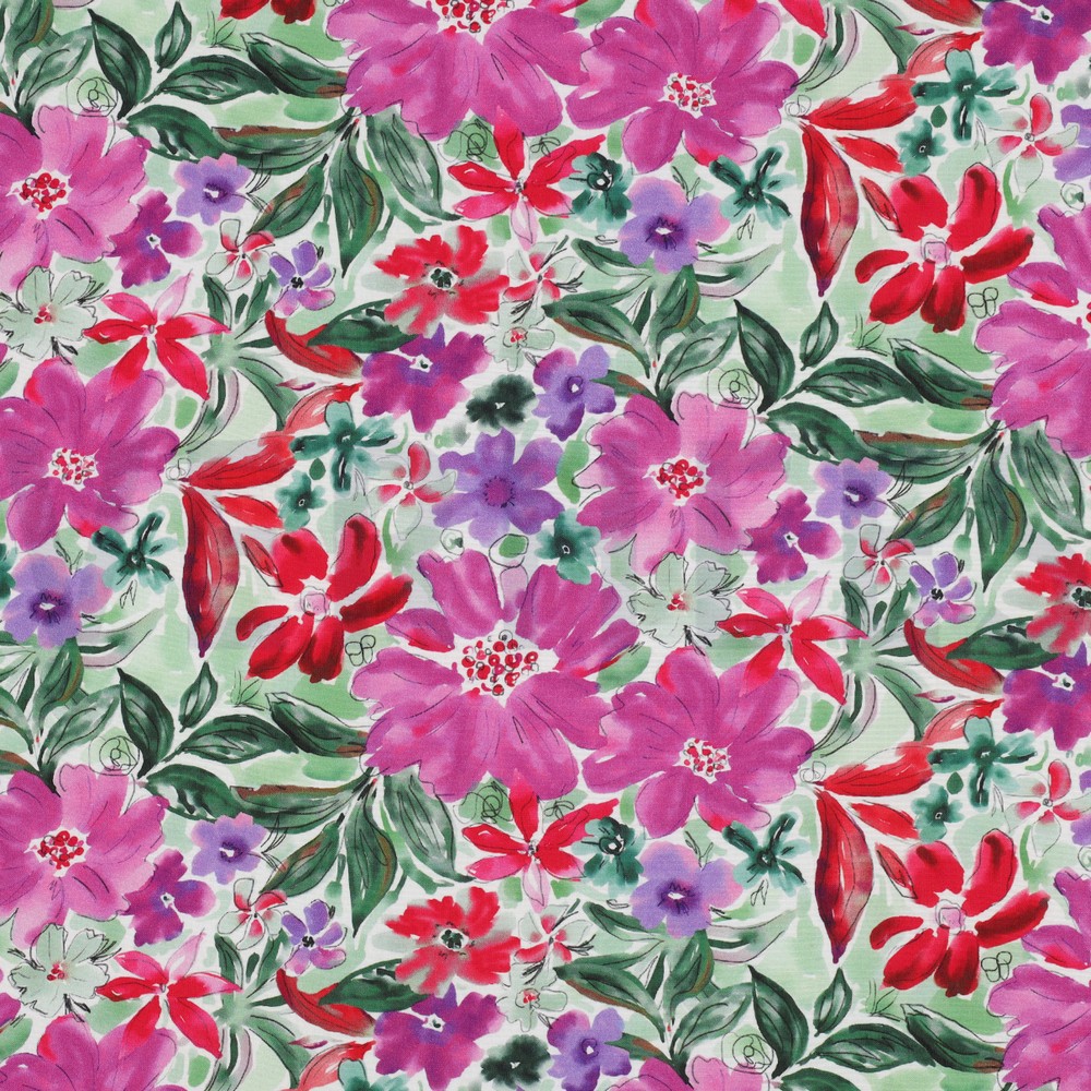 VISKOSE RADIANCE DIGITAL BLUMEN LILA/VIOLETT (thumbnail)