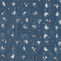 MATELASSÉ PAPILLON ARGENTÉ PÉTROLE (thumbnail)