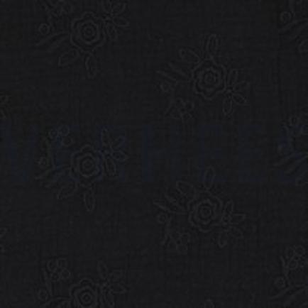 DOUBLE GAUZE EMBROIDERY BLOEMEN ZWART (thumbnail)