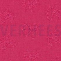 DOUBLE GAUZE EMBROIDERY BLOEMEN FUCHSIA (thumbnail)