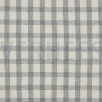 DOUBLE GAUZE LINEN YARN DYED CHECKS GREY / NATURAL (thumbnail)