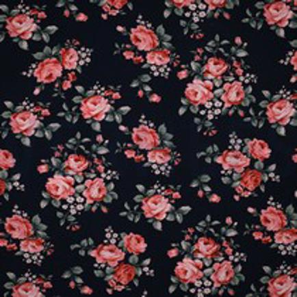 VISCOSE RADIANCE FLEURS BLEU MARINE (thumbnail)