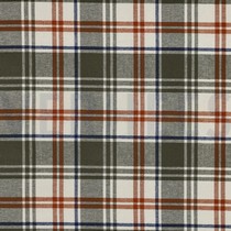 BAUMWOLLE GARNGEFÄRBT ANGERAUT KAROS OLIVE (thumbnail)