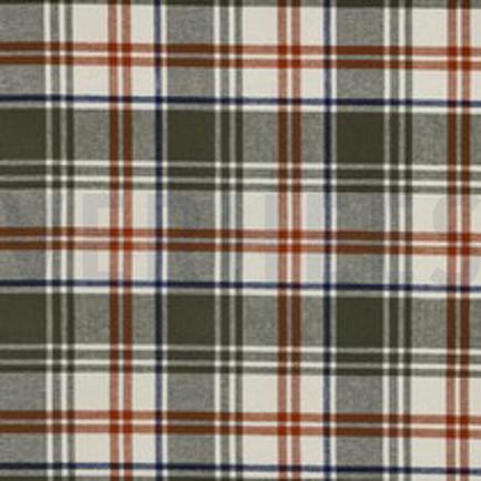 COTTON YARN DYED BRUSHED CHECKS OLIVE (thumbnail)