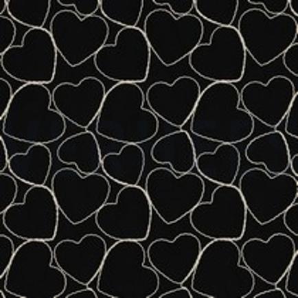 STEPPED EMBROIDERY HEARTS BLACK (thumbnail)