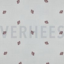 MUSSELIN STICKEREI BLUMEN WEISS (thumbnail)