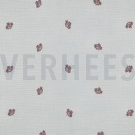 MUSSELIN STICKEREI BLUMEN WEISS (thumbnail)