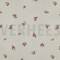 MUSSELIN STICKEREI BLUMEN NATUR (thumbnail)