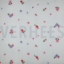 MUSSELIN STICKEREI BLUMEN ROSA (thumbnail)
