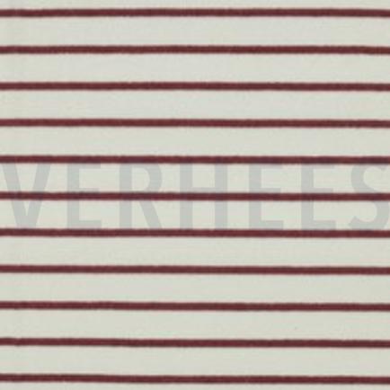 COTTON TOWELLING YARN DYED STRIPES ECRU/MAUVE (thumbnail)