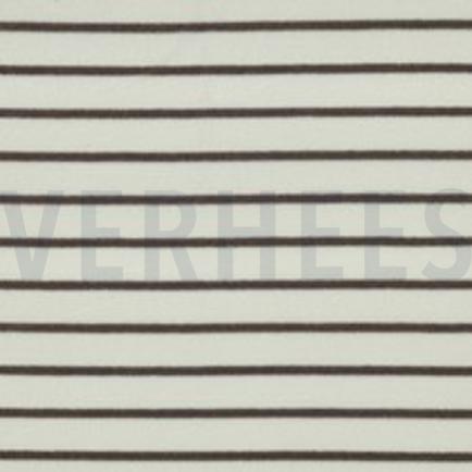 COTTON TOWELLING YARN DYED STRIPES ECRU/TAUPE (thumbnail)