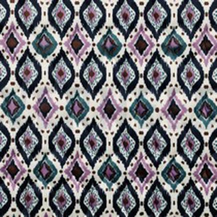 GEWATTEERD FLUWEEL DIGITAAL ORNAMENT MARINEBLAUW (thumbnail)