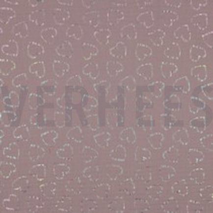 DOUBLE GAZE DE COTON FOIL COEURS ROSE TENDRE (thumbnail)