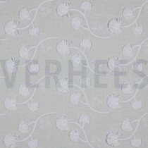 COTTON VOILE EMBROIDERY FLOWERS WHITE (thumbnail)