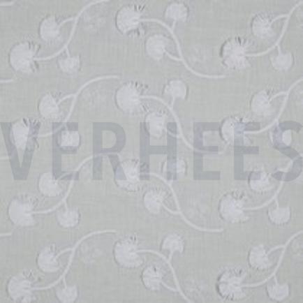 COTTON VOILE EMBROIDERY FLOWERS WHITE (thumbnail)