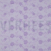 COTTON VOILE EMBROIDERY FLOWERS LILAC (thumbnail)