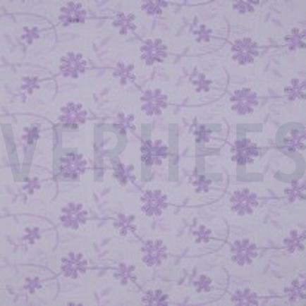 COTTON VOILE EMBROIDERY FLOWERS LILAC (thumbnail)
