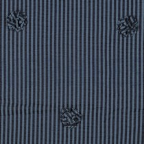 VISCOSE TEINT EN FIL RAYURES FLEURS BLEU MARINE (thumbnail)