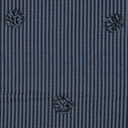 VISCOSE YARN DYED STRIPES FLOWERS NAVY (thumbnail)