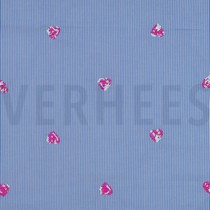 COTON RAYURES PAILLETTES CŒURS BLEU (thumbnail)