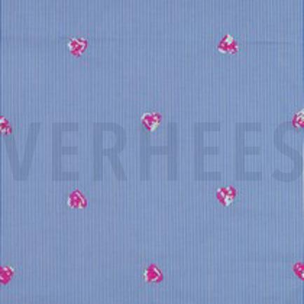 COTTON STRIPES SEQUINS HEARTS BLUE (thumbnail)