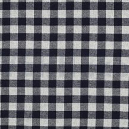 COTON TEINT EN FIL BROSSÉ CARREAUX BLEU MARINE (thumbnail)