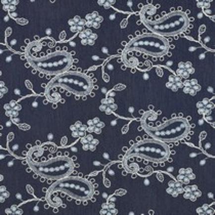 DENIM EMBROIDERY PAISLEY MARINEBLAUW (thumbnail)