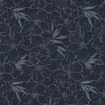 DENIM JACQUARD BLUMEN JEANSBLAU (thumbnail)