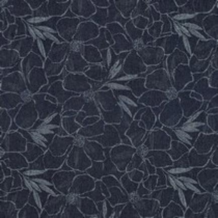 DENIM JACQUARD BLOEMEN JEANSBLAUW (thumbnail)