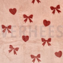 FLEECE SCHLEIFEN & HERZEN ROSA (thumbnail)