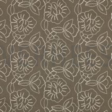 LINNEN VISCOSE EMBROIDERY BLOEMEN ZAND (thumbnail)