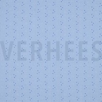 DOUBLE GAUZE EMBROIDERY BLOEMEN LICHTBLAUW (thumbnail)