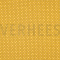 KATOENEN POPLIN KLEINE STIPPEN OKER (thumbnail)