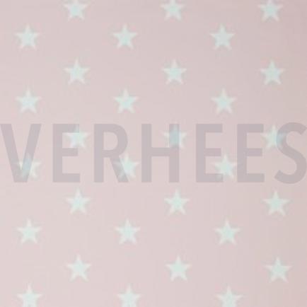 KATOENEN POPLIN STERREN LICHTROZE/OUDROZE (thumbnail)