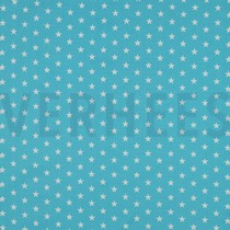 POPLIN PETIT STARS TURQUOISE (thumbnail)