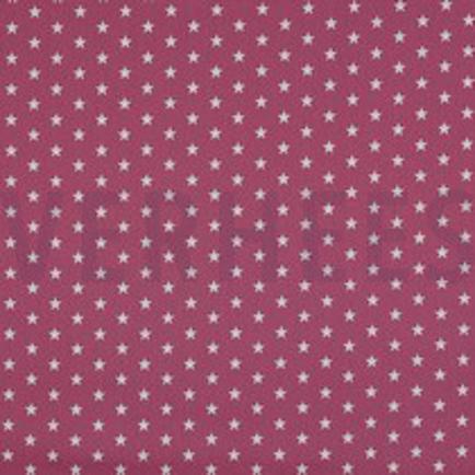 BAUMWOLLE POPELINE KLEINE STERNE MAUVE (thumbnail)