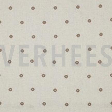 LINNEN VISCOSE EMBROIDERY VIERKANT ZAND (thumbnail)