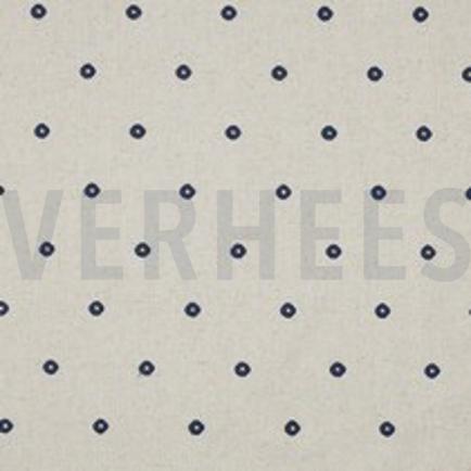 LINNEN VISCOSE EMBROIDERY VIERKANT INDIGO (thumbnail)