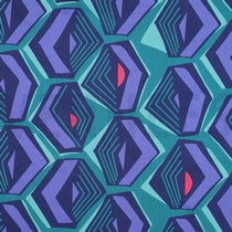 COTTON SATIN GEOMETRIC PETROL (thumbnail)